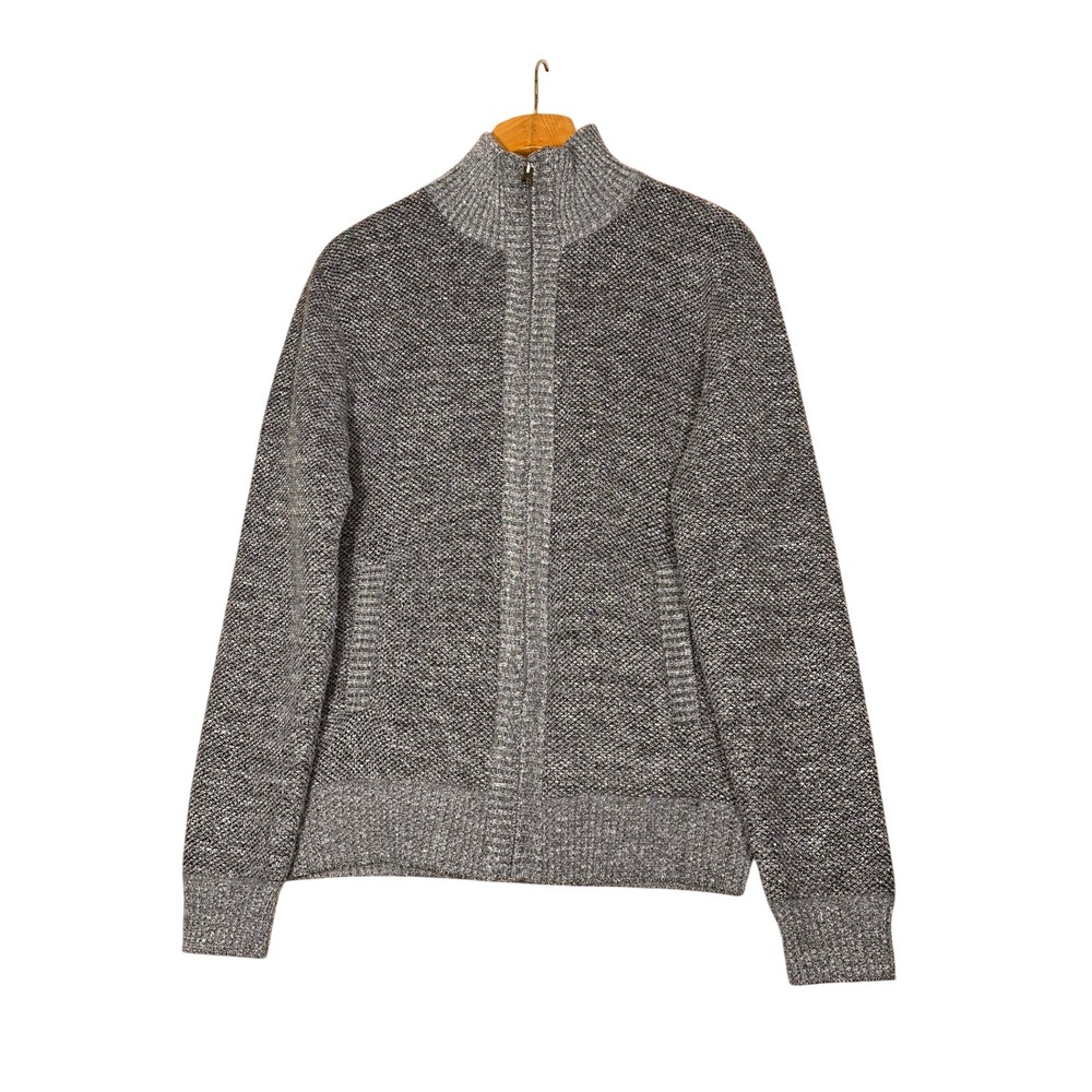 Buffalo‎ David Bitton Men's Full Zip Cardigan Jacket Gray Knit Mock Neck Medium